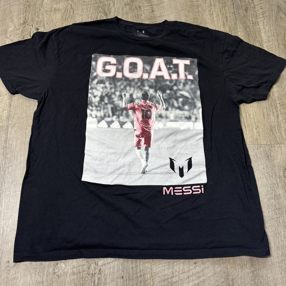 Messi Collection Graphic Black T-Shirt Mens Size XXL GOAT Soccer Lionel Messi